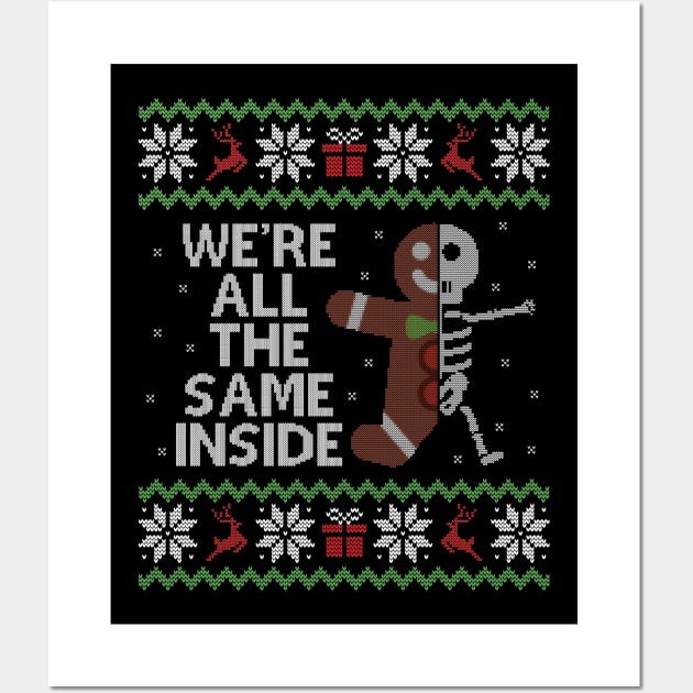 Ugly Christmas Sweater Gingerbread Skeleton Wall Art by HolidayoftheWeek